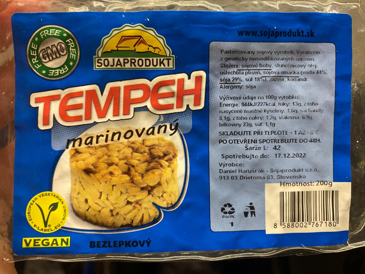 Fotografie - tempeh marinovaný Sojaprodukt