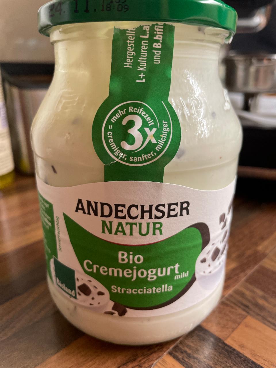 Fotografie - Bio Cremejogurt mild Stracciatella Andechser Natur