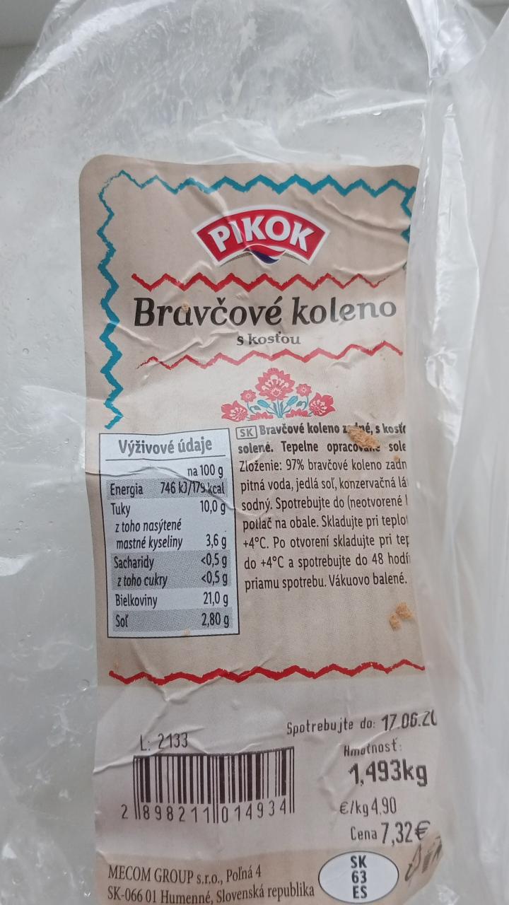 Fotografie - Bravčové koleno s kosťou Pikok