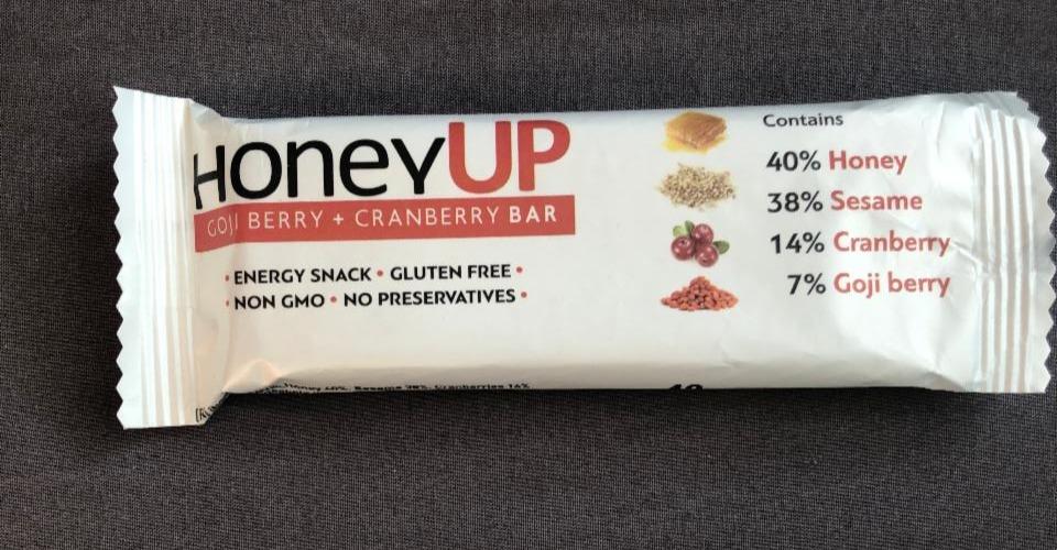 Fotografie - HoneyUP goji berry + cranberry bar