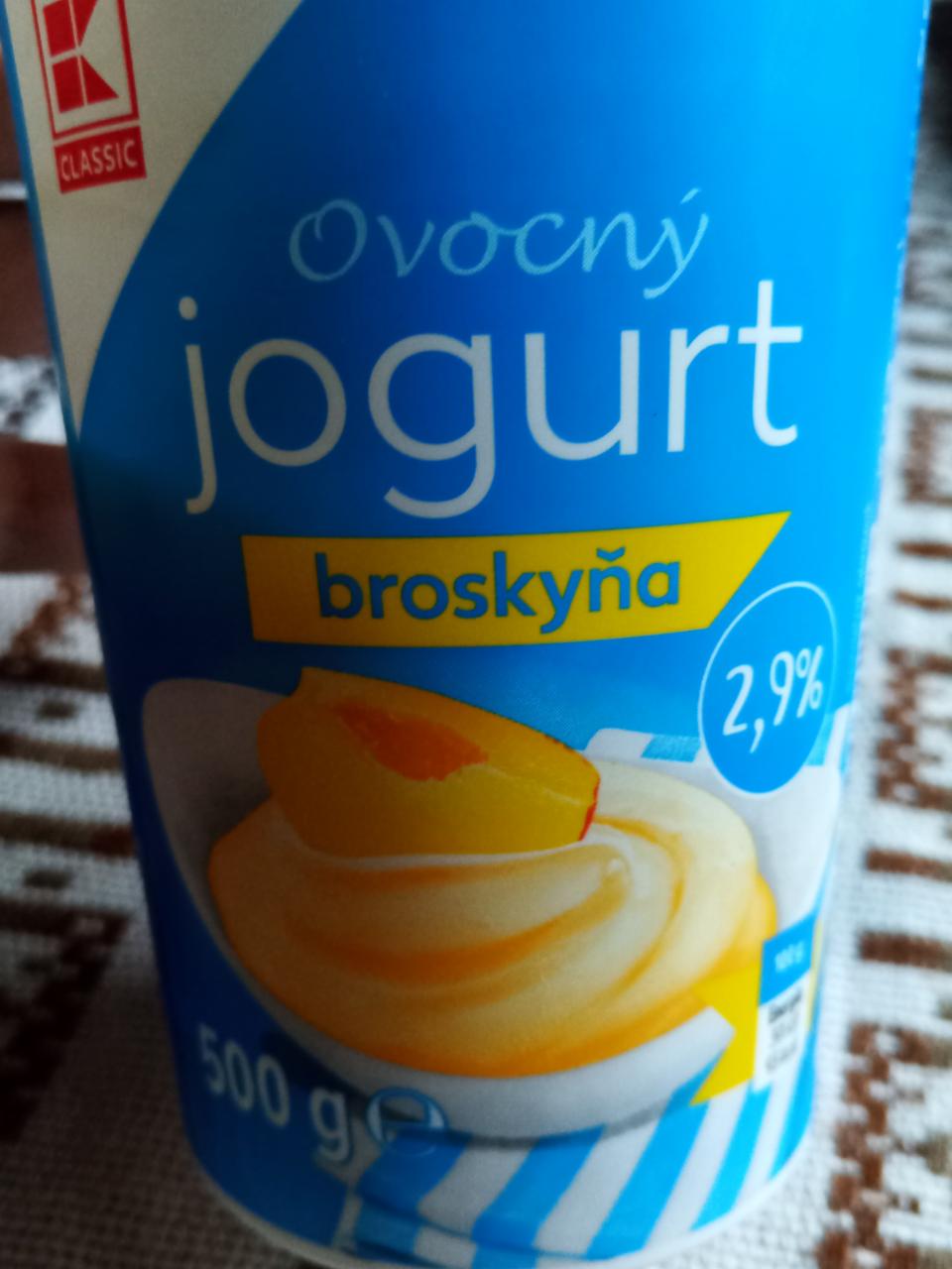 Fotografie - Ovocný jogurt broskyňa K-Classic