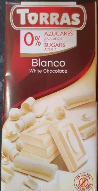 Fotografie - Blanco White Chocolate 0% sugars added Torras