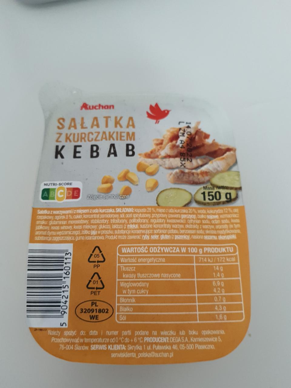 Fotografie - Salatka z kurczakiem Kebab AUCHAN