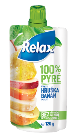 Fotografie - pyré mrkva hruška banán jablko 100% Relax