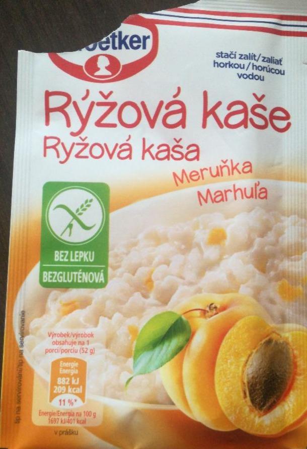 Fotografie - Ryžová kaša Marhuľa bezgluténová Dr.Oetker