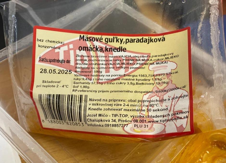 Fotografie - Mäsové guľky, paradajková omáčka, knedle TIP-TOP