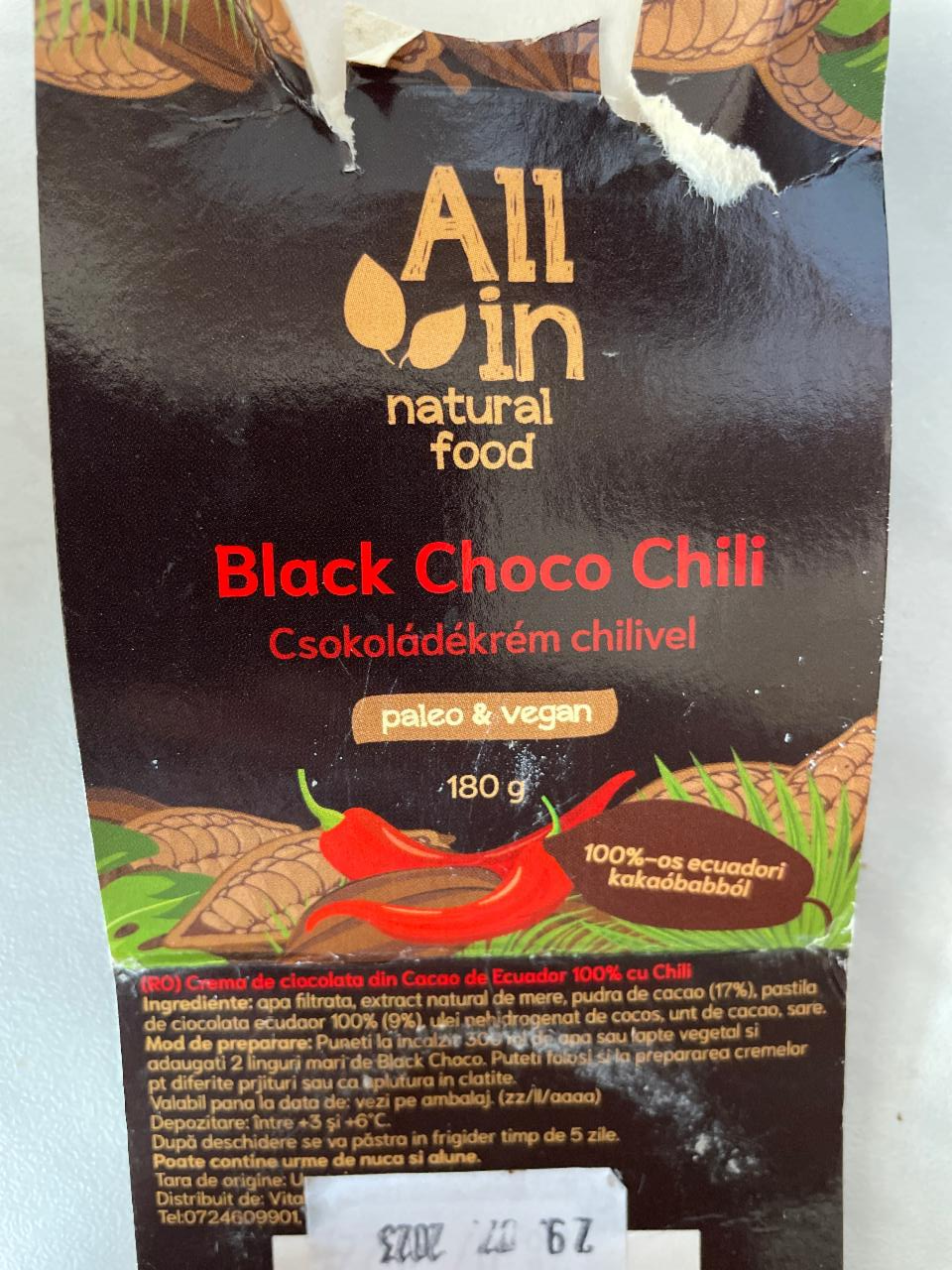 Fotografie - Black Choco Chili All in Natural food