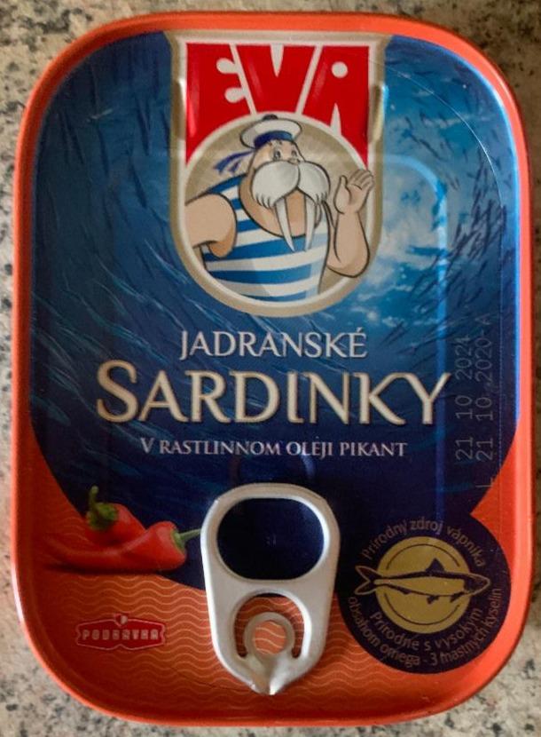 Fotografie - Jadranské sardinky v rastlinnom oleji pikant Eva