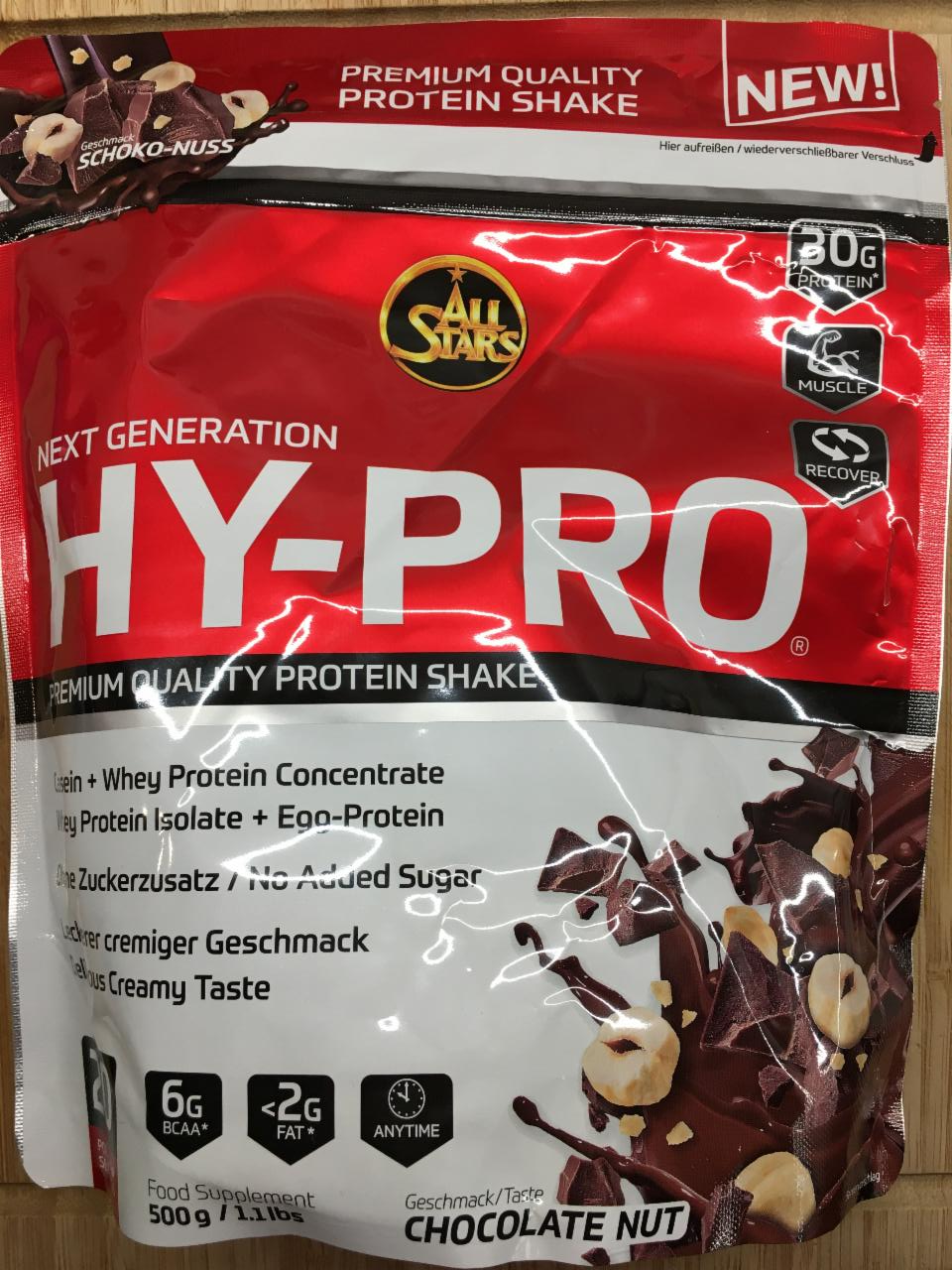 Fotografie - Hy-Pro premium quality protein shake Chocolate nut All Stars