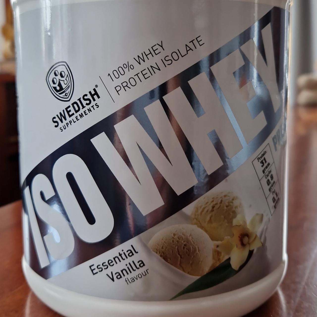 Fotografie - Iso Whey Essential Vanilla flavour Swedish Supplements