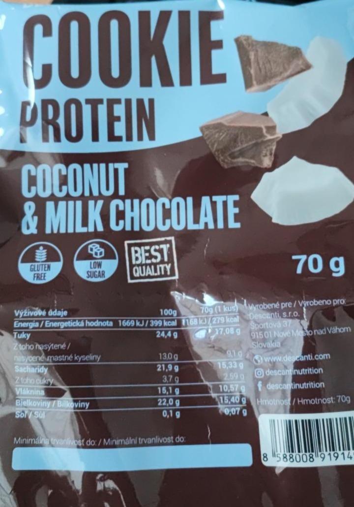 Fotografie - cookie protein coconut & milk chocolate