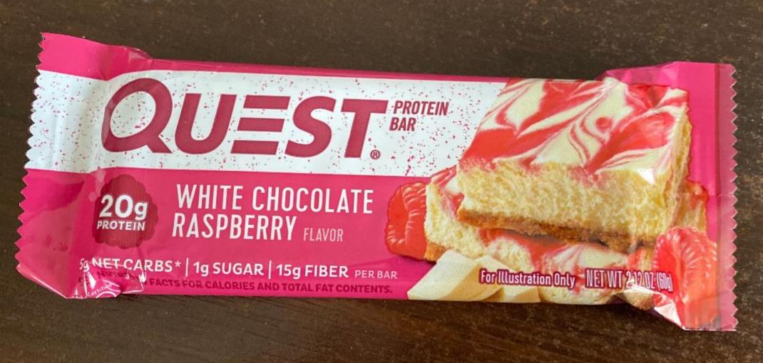 Fotografie - Protein Bar White Chocolate Raspberry Quest Nutrition