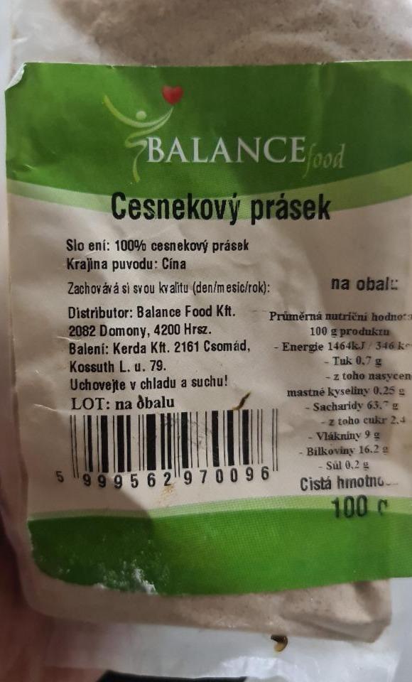 Fotografie - cesnakový prášok balance food