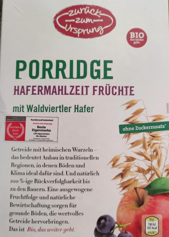 Fotografie - porridge hafermahlzeit früchte