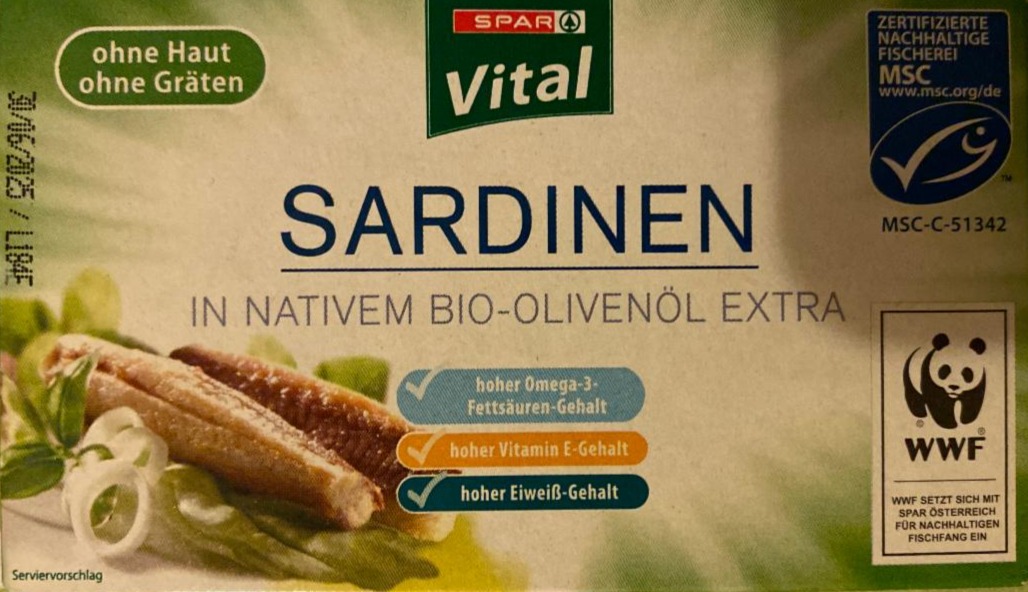 Fotografie - Sardinen in Bio-Olivenöl extra Spar