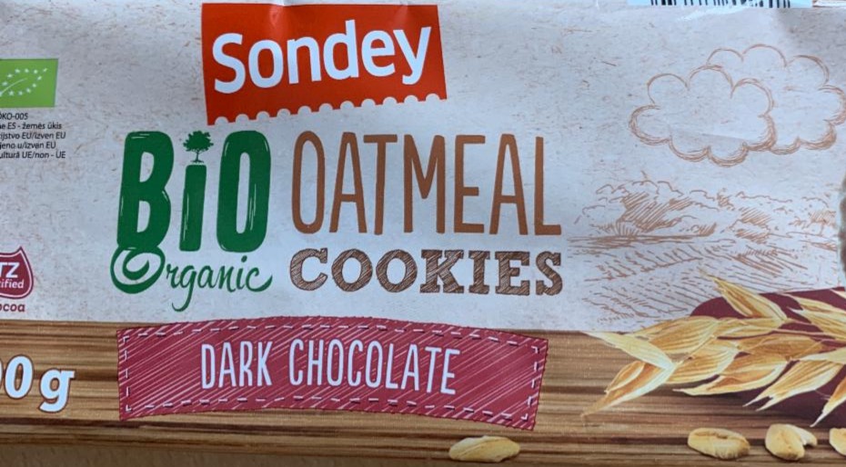 Fotografie - Bio Organic Oatmeal Cookies Dark Chocolate Sondey