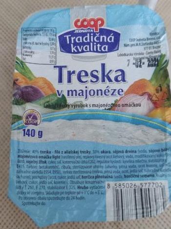 Fotografie - treska v majonéze Coop Tradičná kvalita