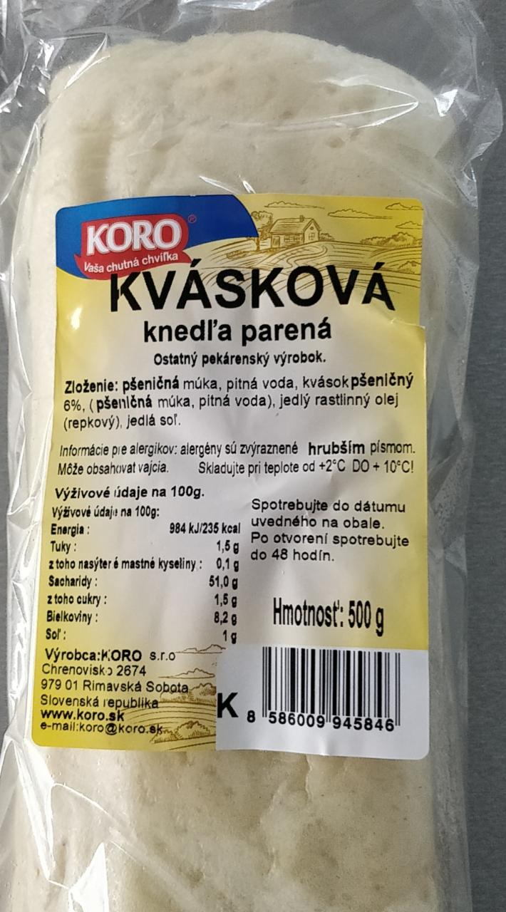 Fotografie - Kvásková knedľa parená Koro