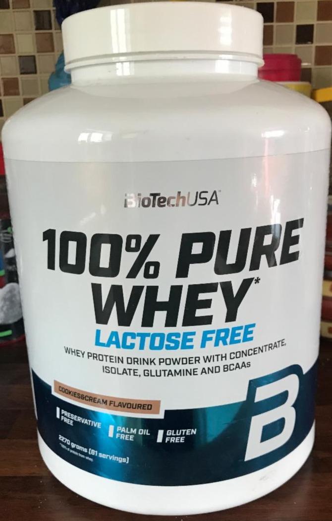 Fotografie - 100% Pure Whey Lactose free Cookies & Cream flavoured BioTechUSA