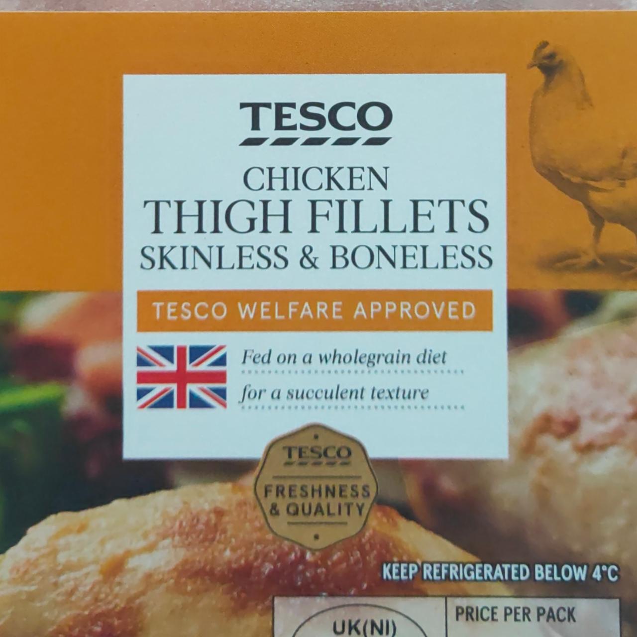 Fotografie - Chicken thigh fillets skinless & boneless Tesco