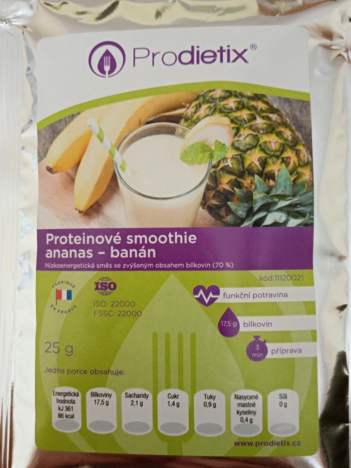 Fotografie - proteinove smoothie ananás banan Prodietix