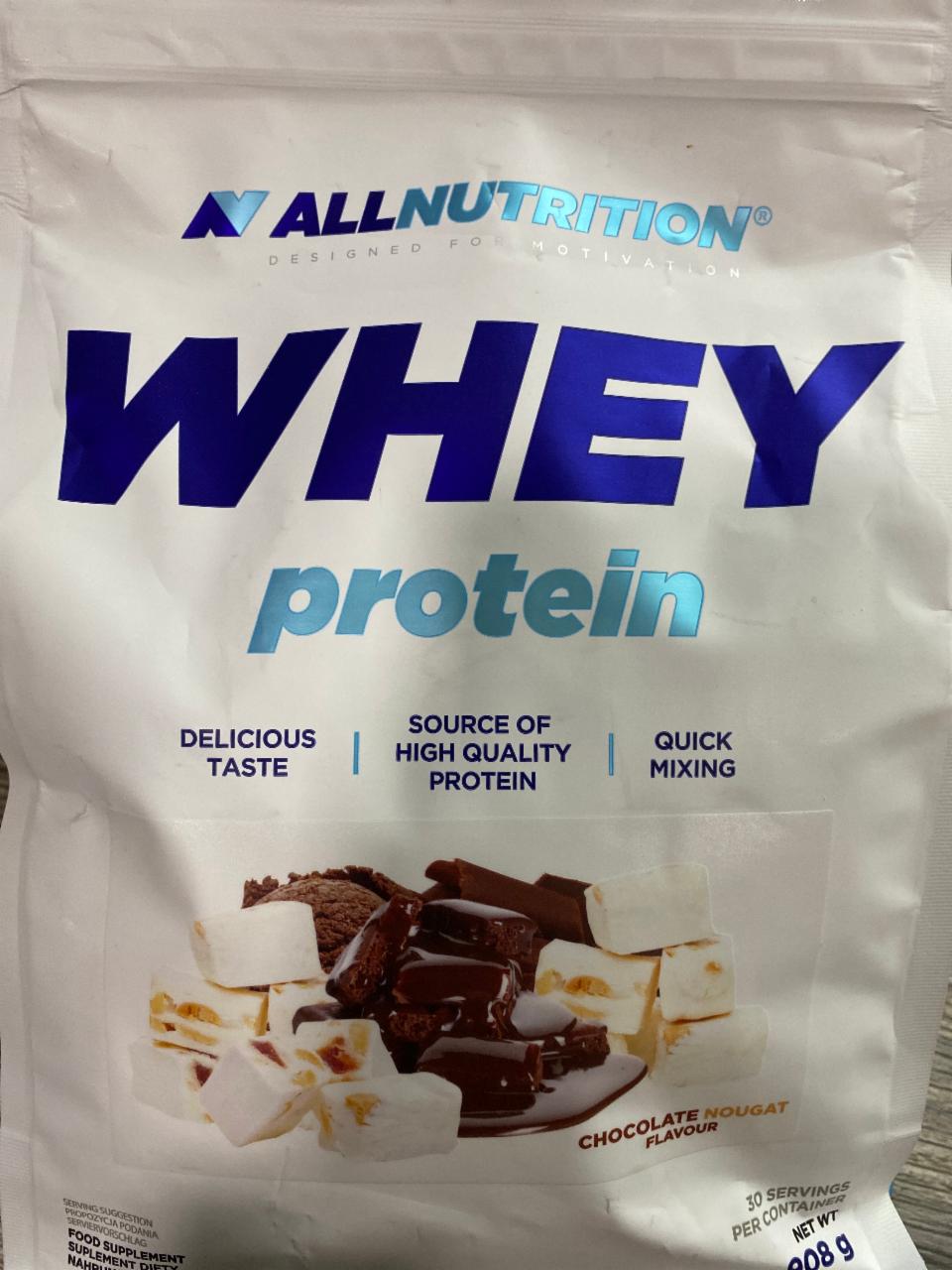 Fotografie - Whey protein chocolate nougat AllNutrition
