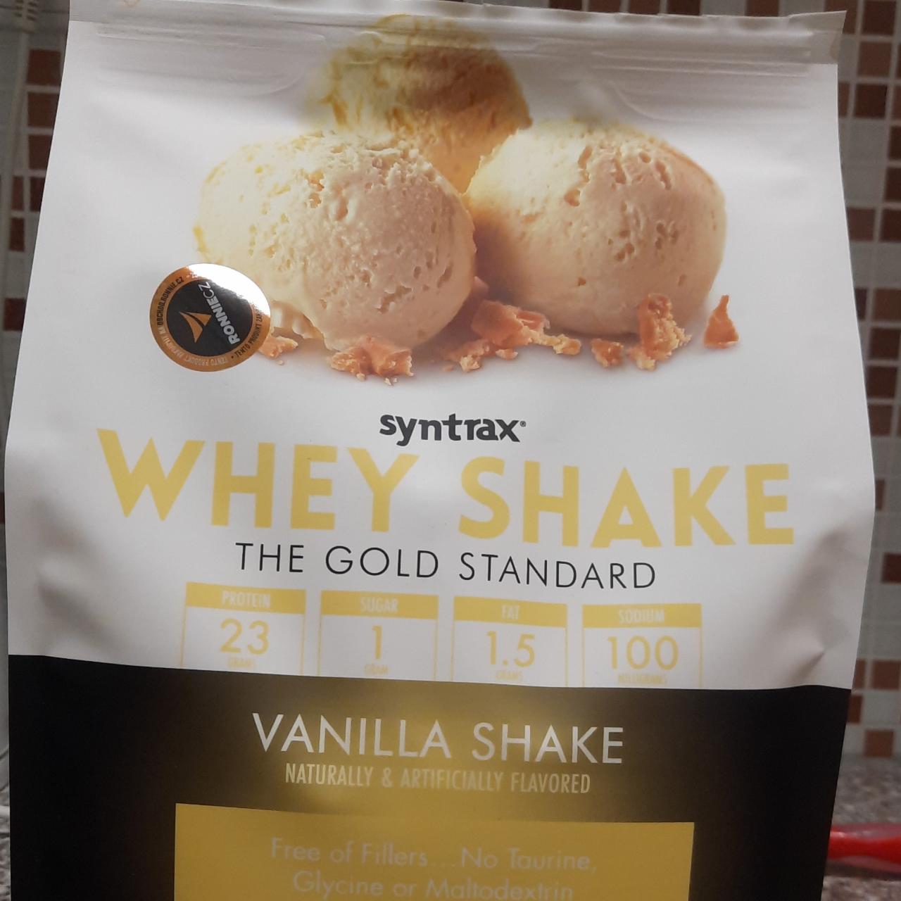 Fotografie - Whey shake the Gold standard Vanilla shake Syntrax