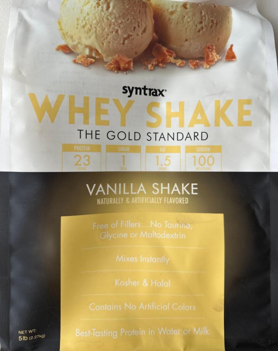 Fotografie - Whey shake the Gold standard Vanilla shake Syntrax