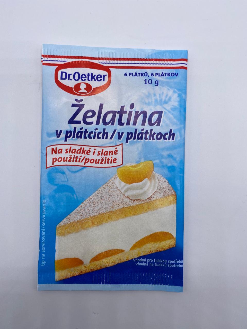 Fotografie - želatina v plátcích Dr.Oetker