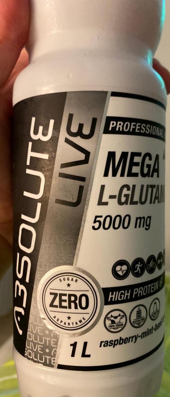 Fotografie - Mega L-glutamine 5000 mg raspberry-mint-basil flavoured Absolute Live