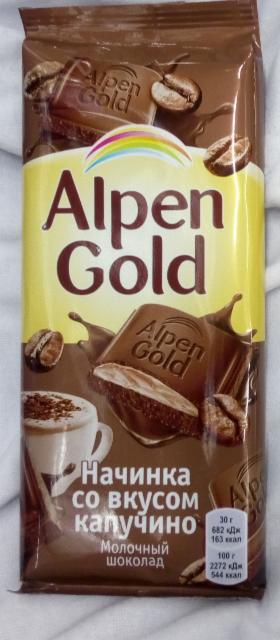 Fotografie - Čokoládová náplň s chuťou cappuccino Alpen Gold Alpen gold