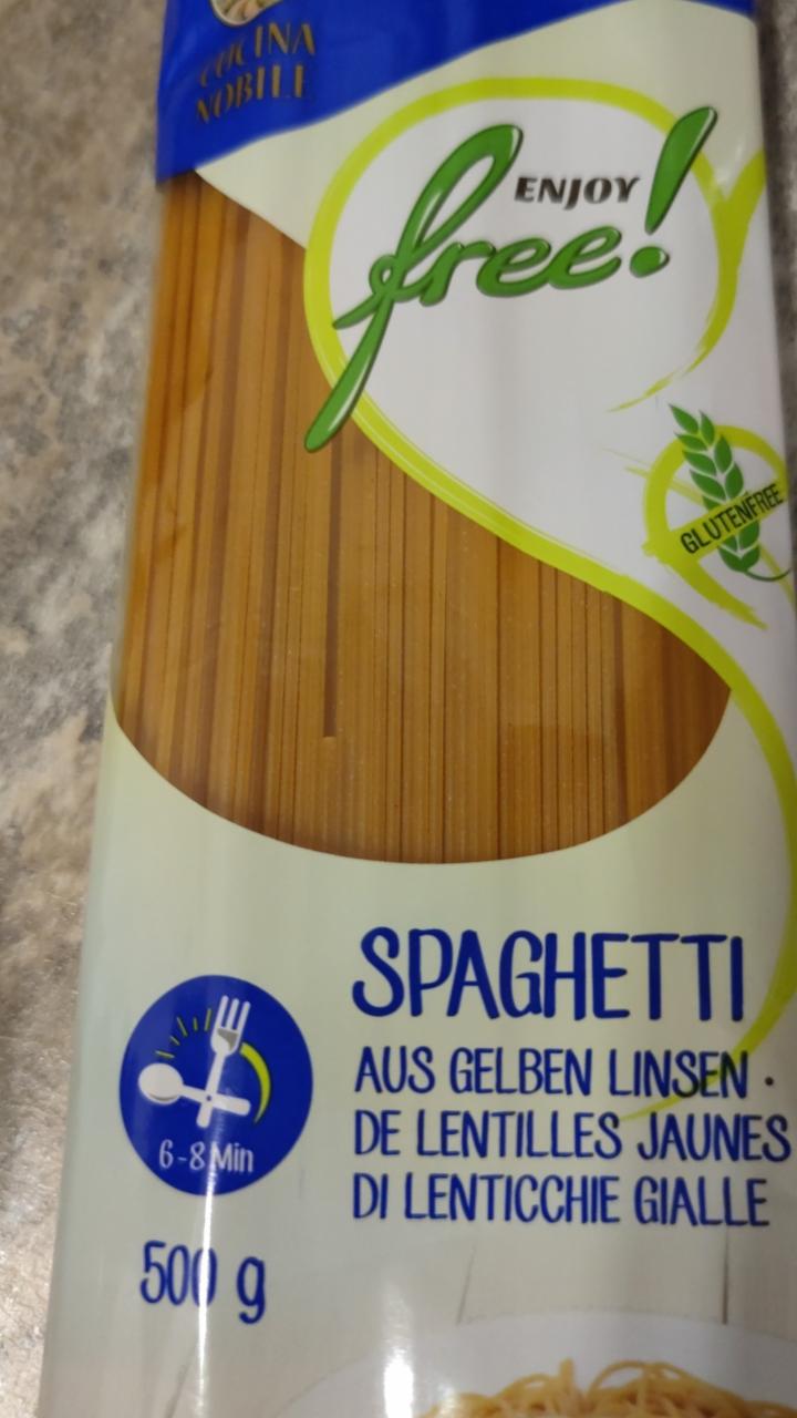 Fotografie - spaghetti aus gelben linsen