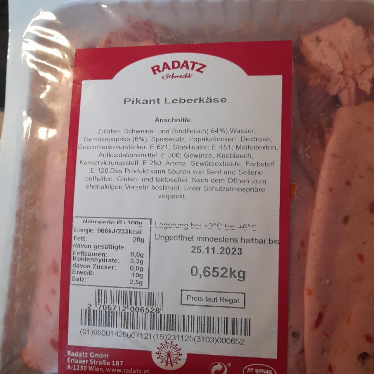 Fotografie - Pikant Leberkäse Radatz