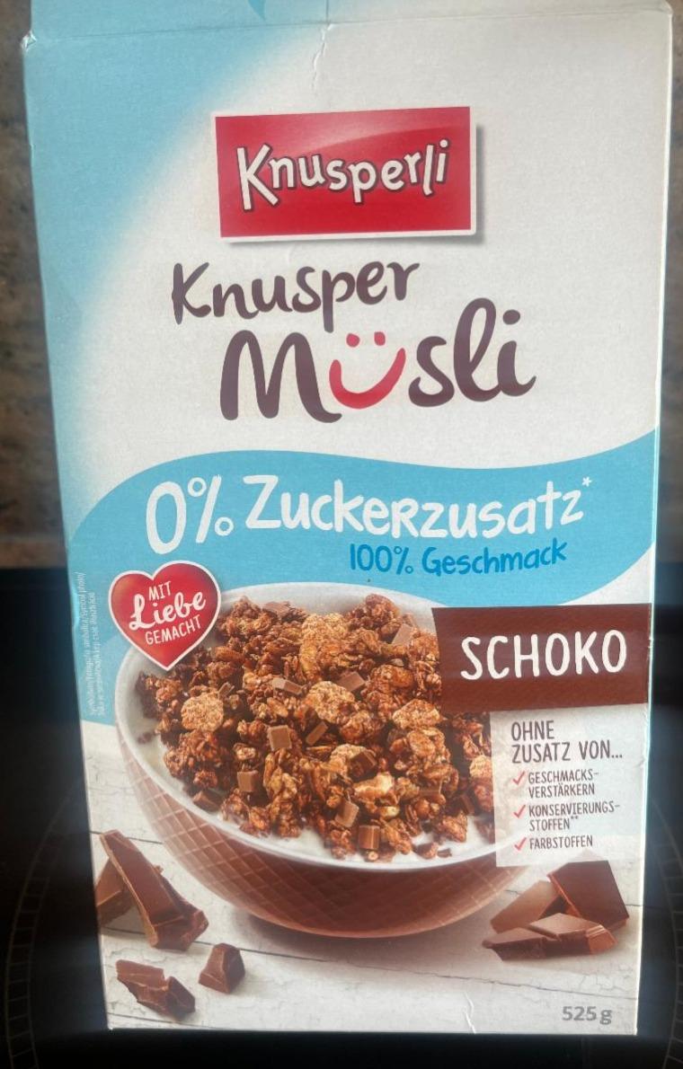 Fotografie - Knusper müsli Schoko 0% Zuckerzusatz Knusperli