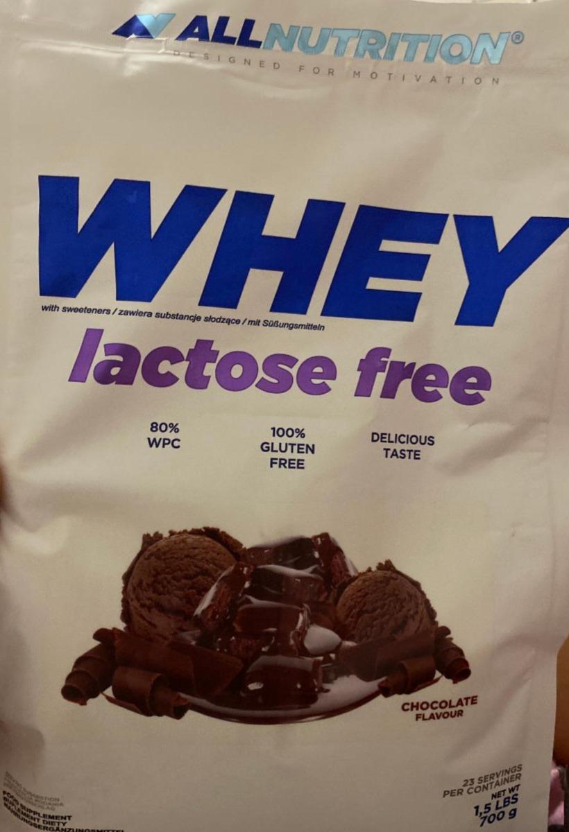 Fotografie - Whey lactose free Chocolate Allnutrition