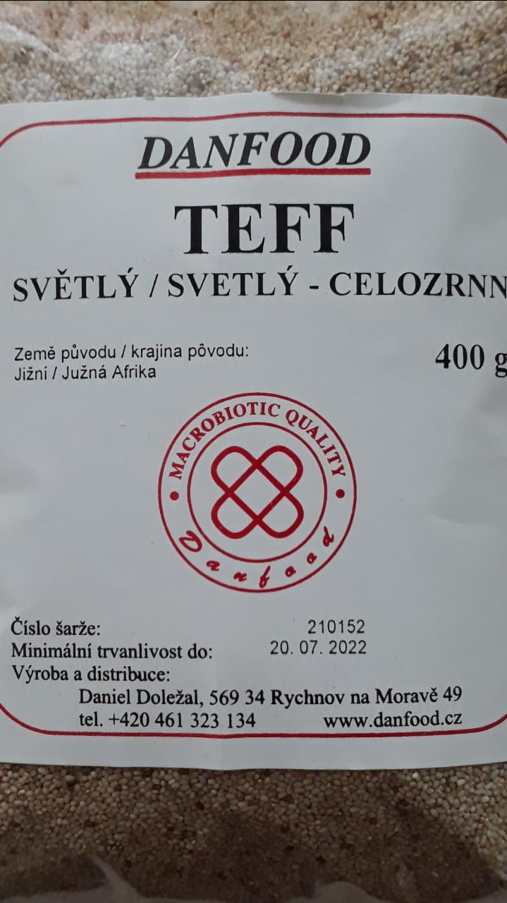 Fotografie - Teff světlý celozrnný Danfood