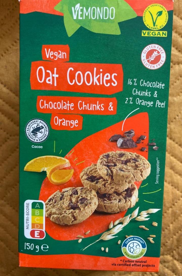 Fotografie - Vegan Oat Cookies Chocholate chunks & orange Vemondo