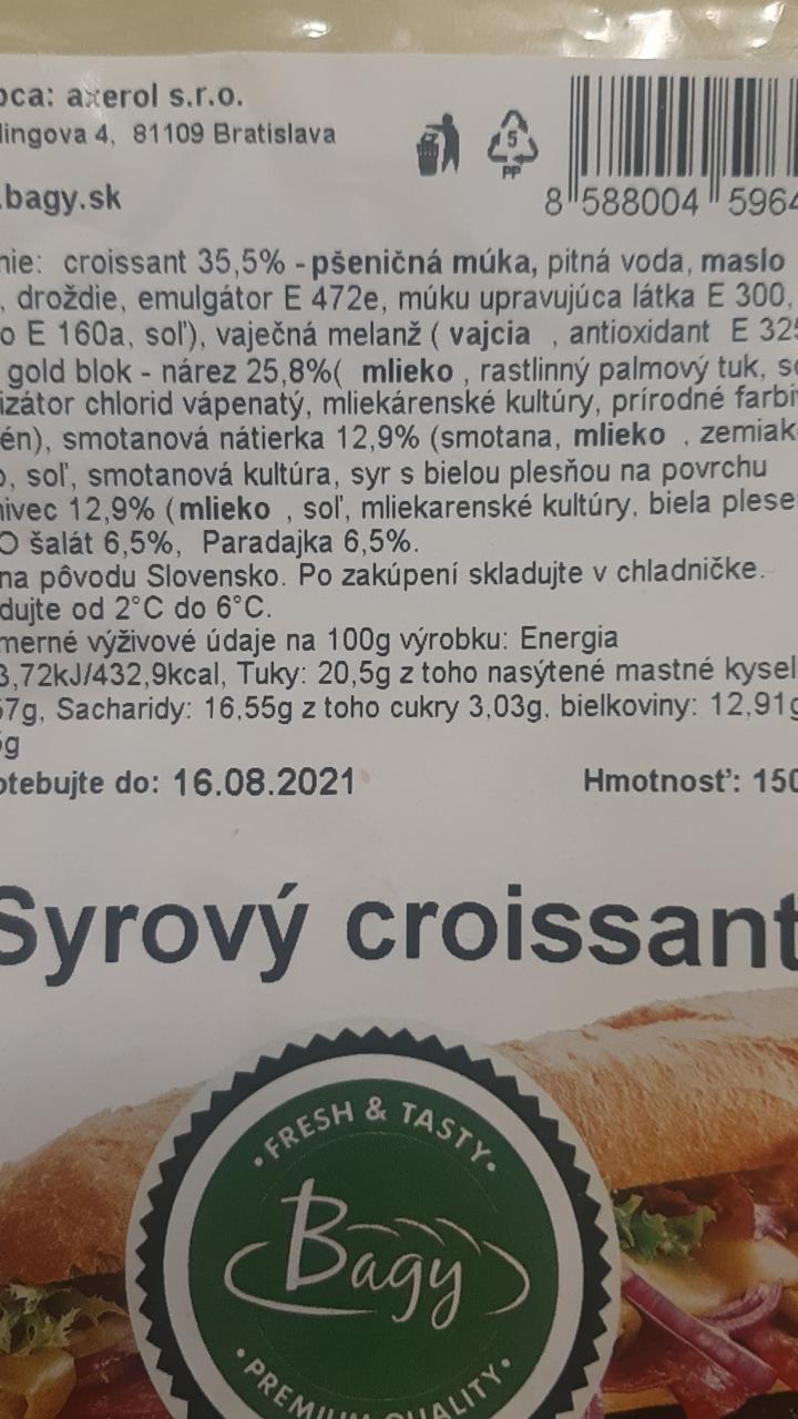 Fotografie - Syrový croissant Bagy