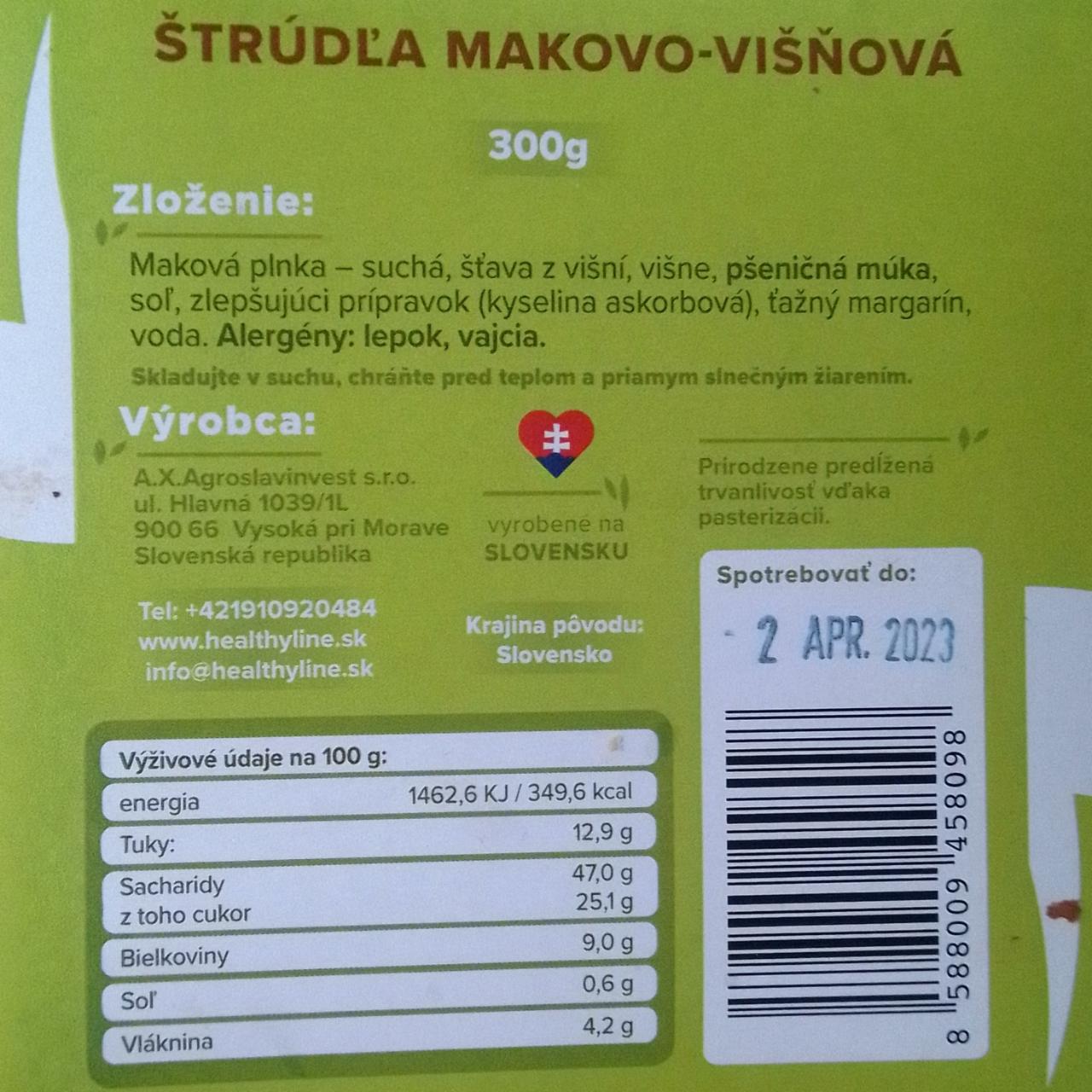 Fotografie - Štrúdľa makovo-višňová Healthyline