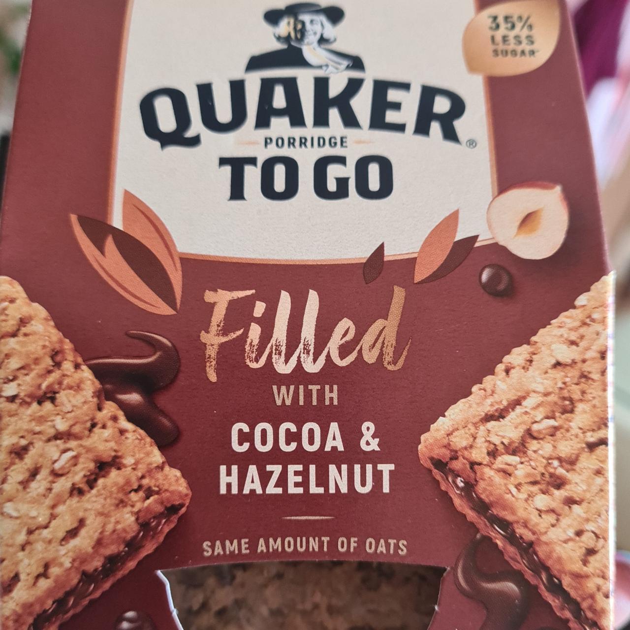 Fotografie - quaker to go filled čoko oriešky