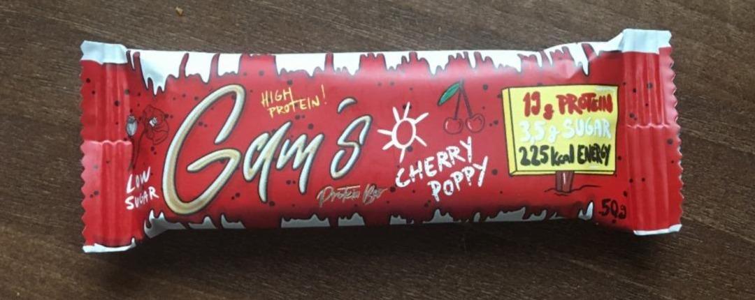 Fotografie - Protein bar cherry poppy Gam's 19g protein