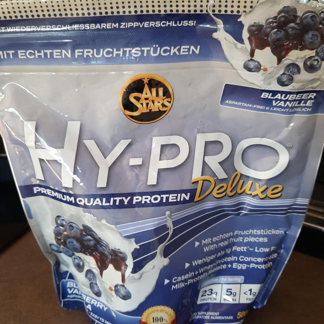 Fotografie - Hy-Pro premium quality protein Deluxe Blaubeer Vanille All Stars