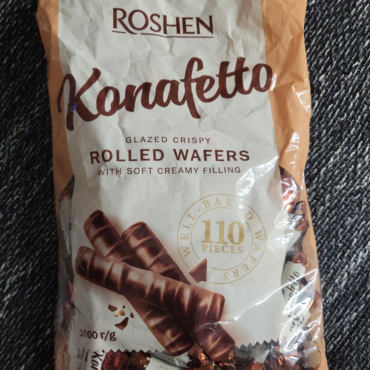 Fotografie - Konafetto glazed crispy rolled wafers Roshen