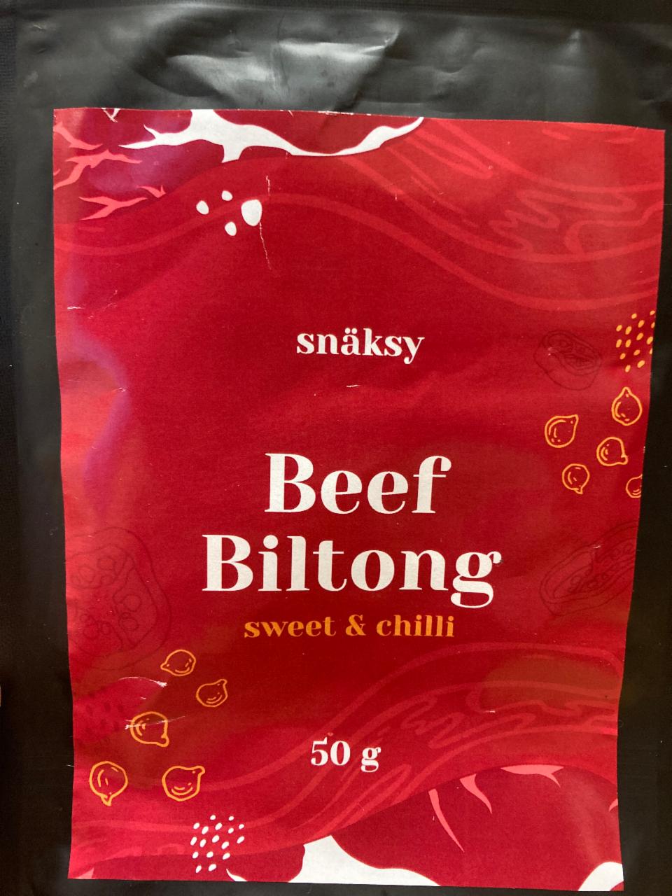 Fotografie - Beef Biltong sweet & chilli Snäksy