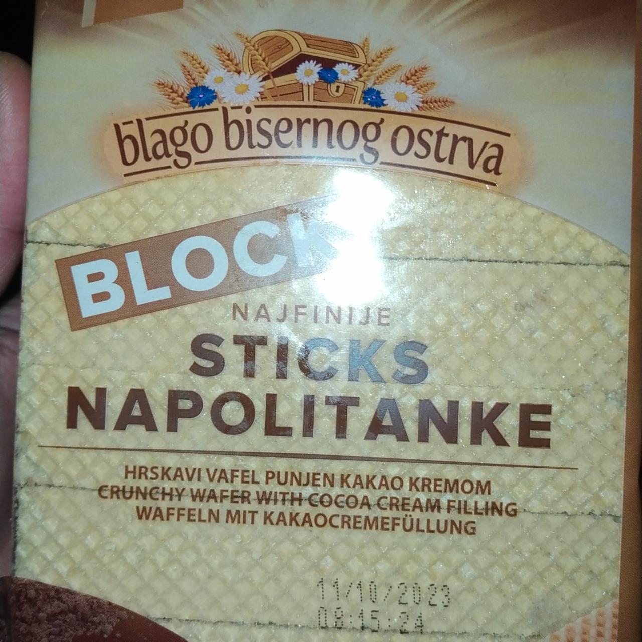 Fotografie - Block Sticks Napolitanke Blago Bisernog Ostrva