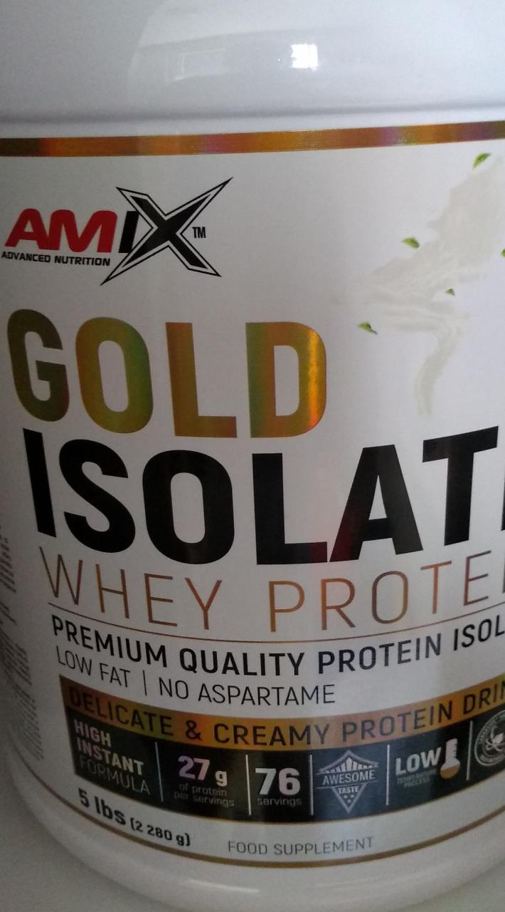 Fotografie - Gold Isolate Whey proteín (unflavored) Amix