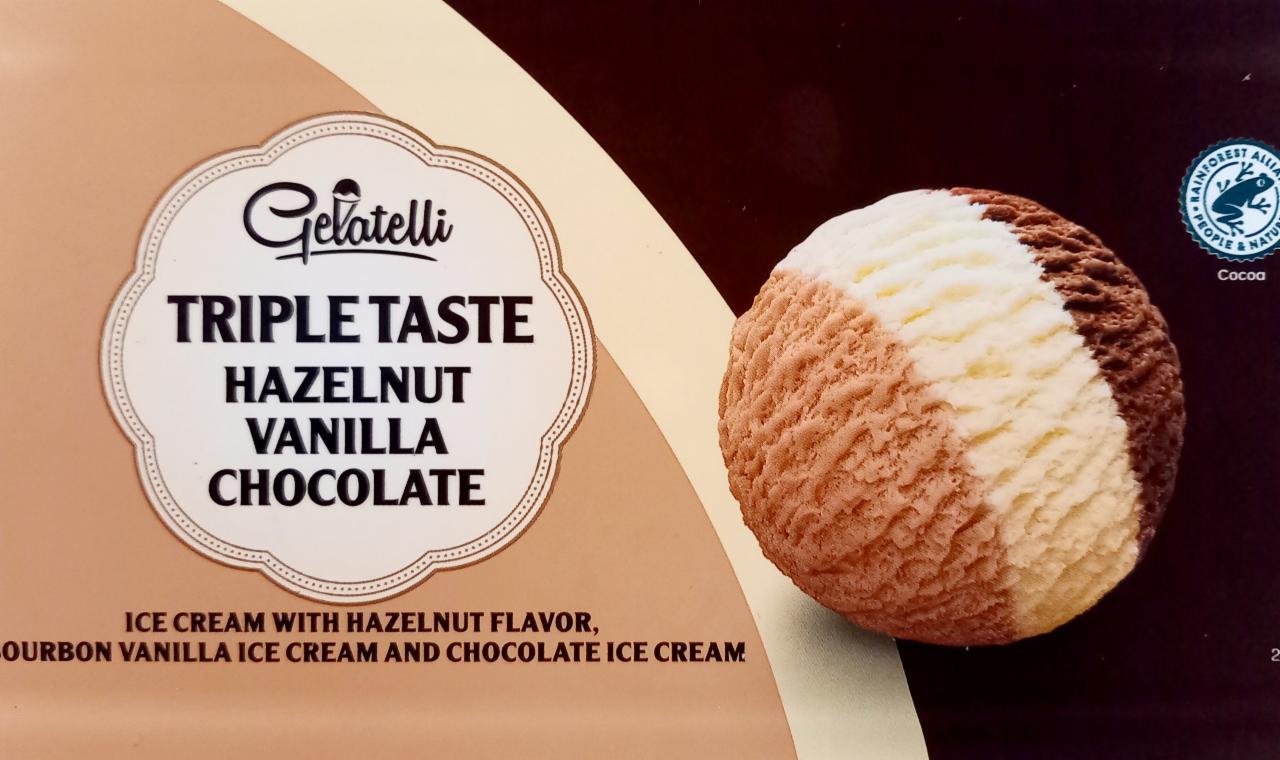 Fotografie - Gelatelli Triple taste - hazelnut, bourbon vanilla & chocolate