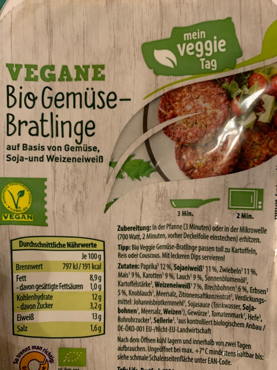 Fotografie - Vegane Bio Gemüse-Bratlinge