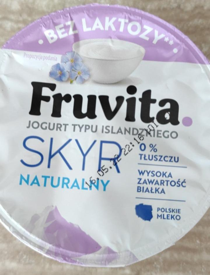 Fotografie - Skyr naturalny jogurt typu islandzkiego 0% tłuszczu FruVita