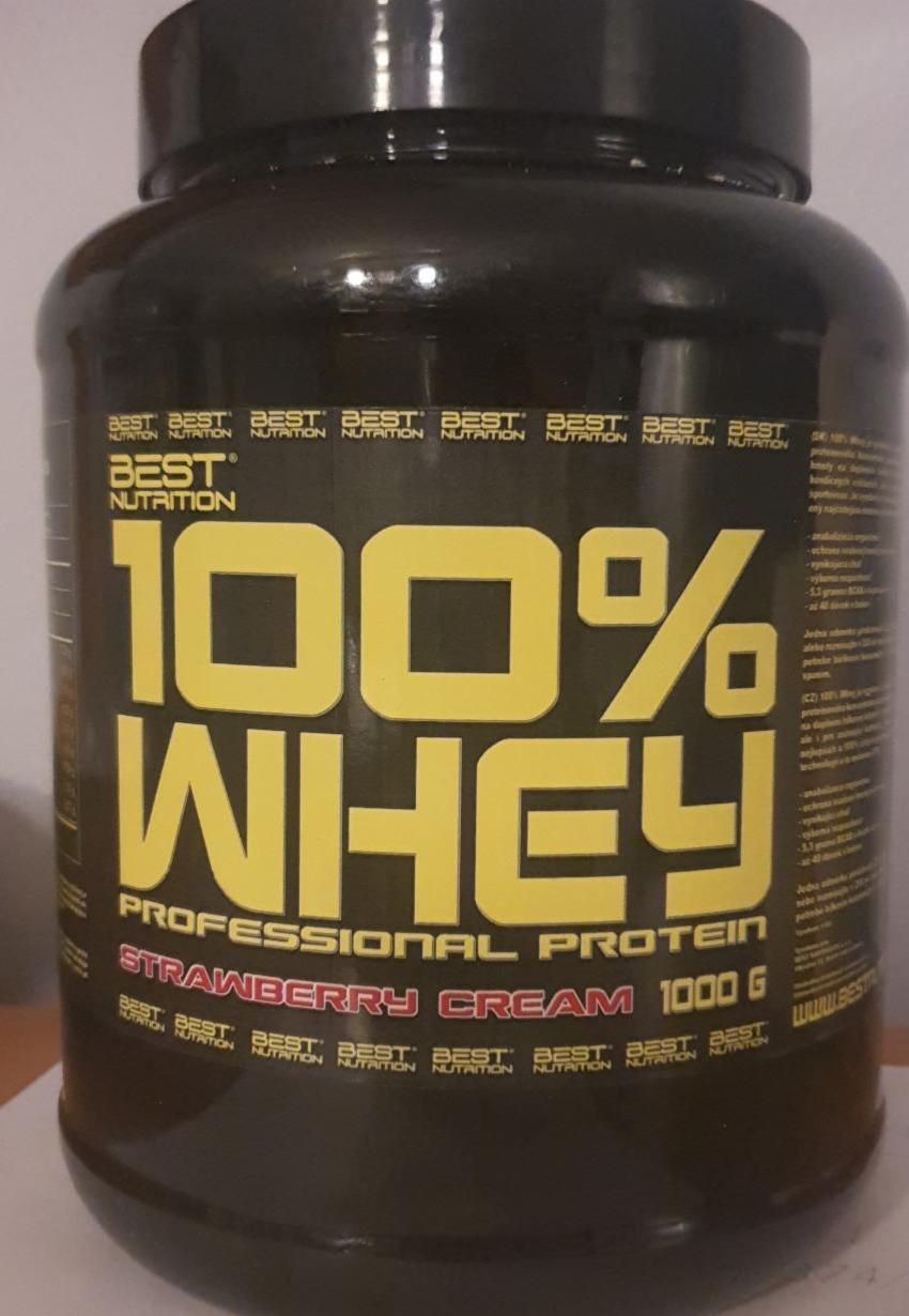 Fotografie - 100% Whey professional protein Strawberry cream Best Nutrition